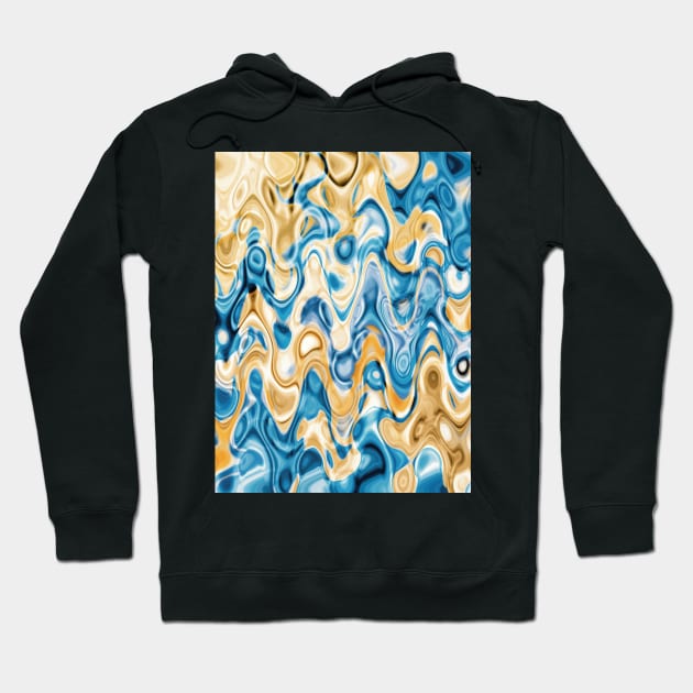 Orange And Blue Abstract Art Hoodie by Designoholic
